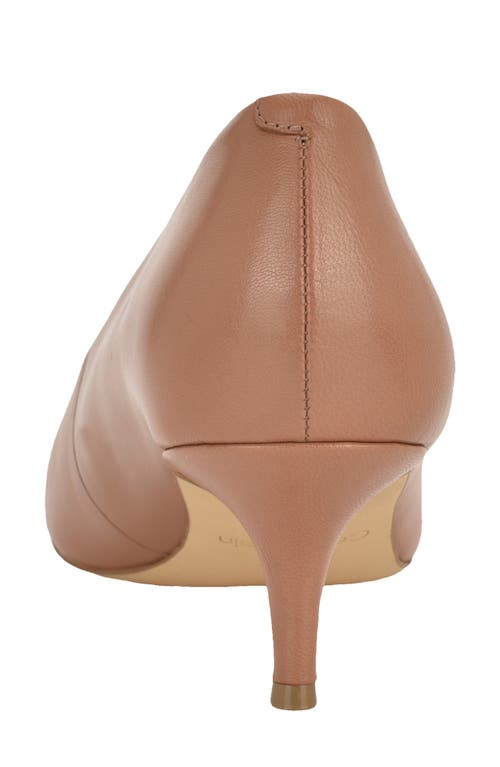 Calvin Klein Voneta Pointed Toe Kitten Heel Pump In Brown
