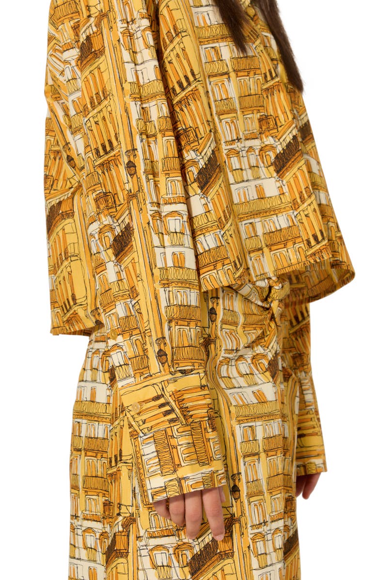 SOMETHING NEW Victoria Print Crop Button-Up Shirt, Alternate, color, 