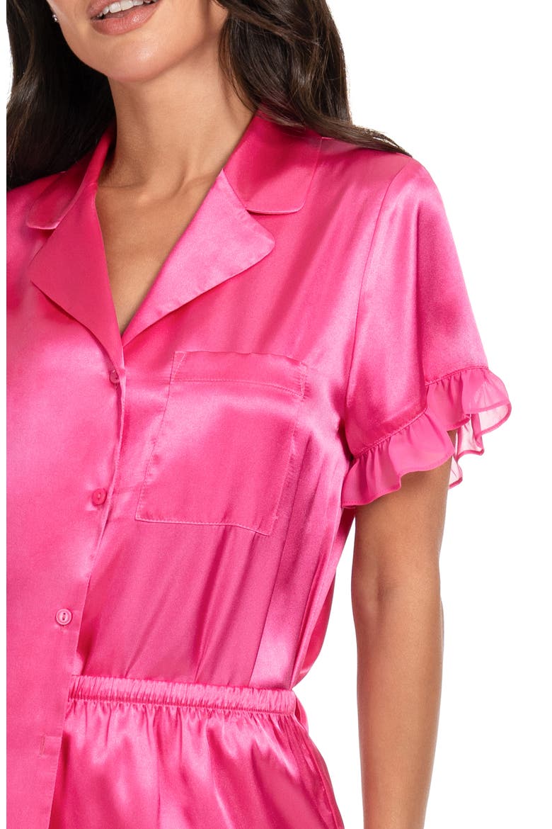 Alice Ruffle Trim Short Pajamas, Alternate, color, HOT PINK