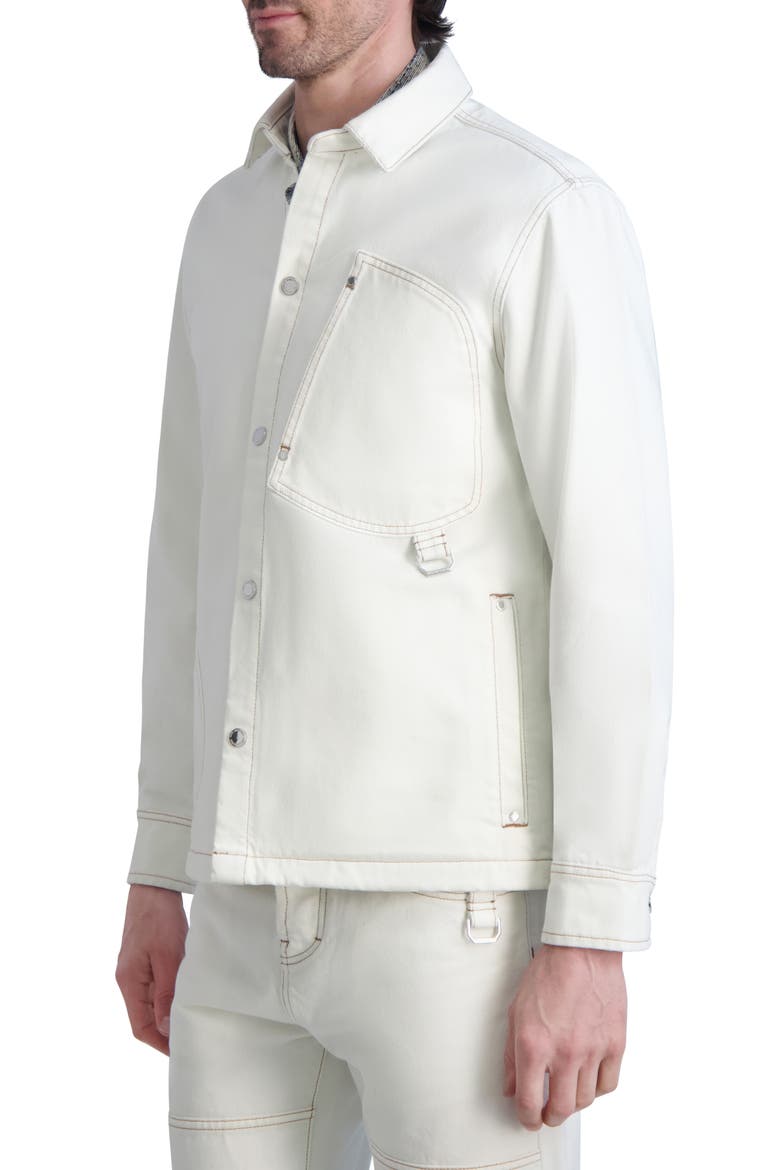 Snap-Up Denim Jacket, Alternate, color, NATURAL