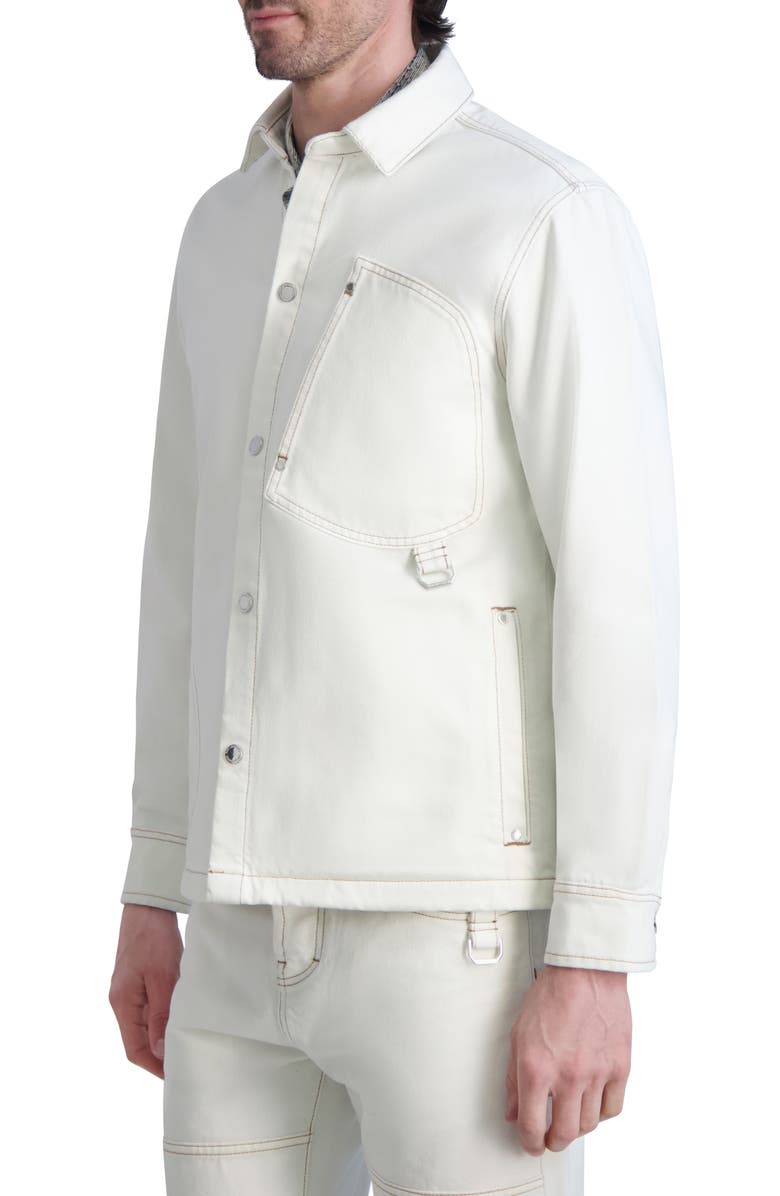 KARL LAGERFELD PARIS Snap-Up Denim Jacket, Alternate, color, 