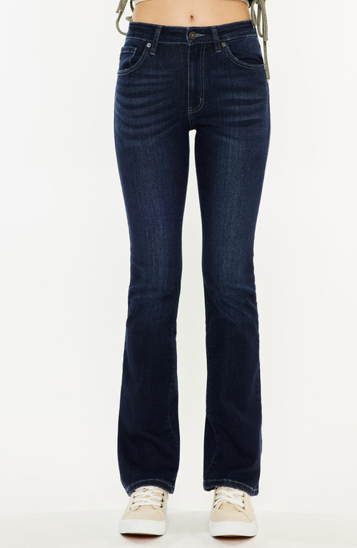 Kancan Marla High Rise Skinny Bootcut Jeans In Dark Wash