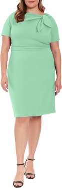 London Times Side Tie Sheath Dress