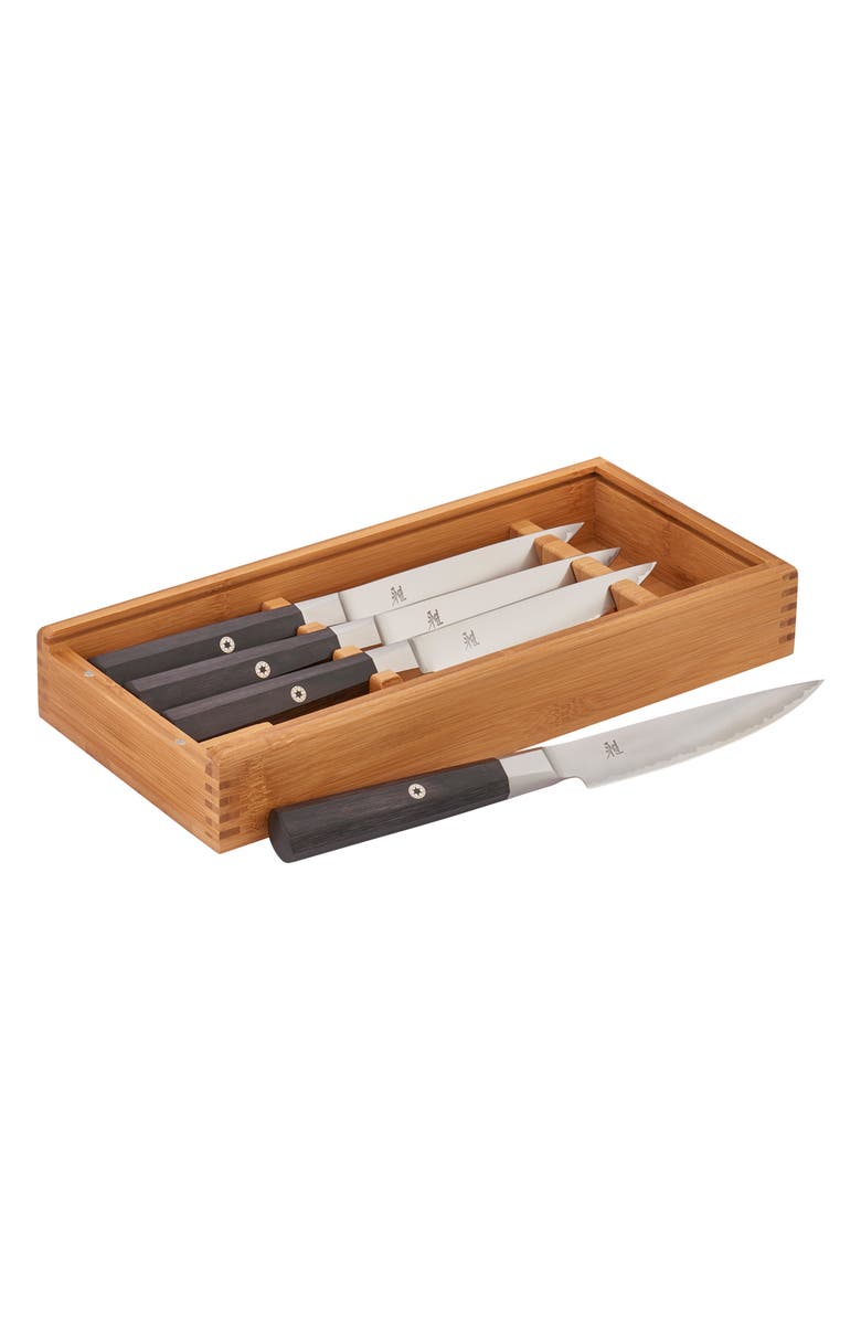 MIYABI 4000FC Set of 4 Steak Knives, Main, color, Silver