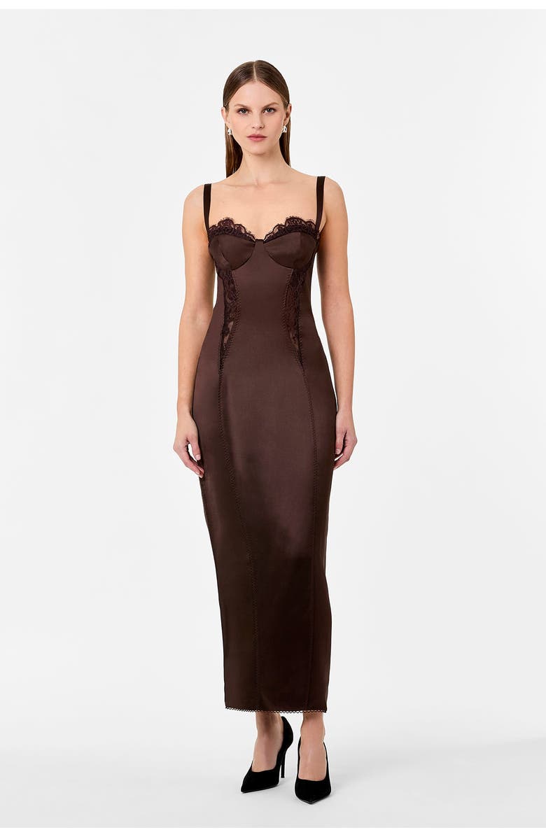 NICHOLAS Dominique Dress, Main, color, Espresso