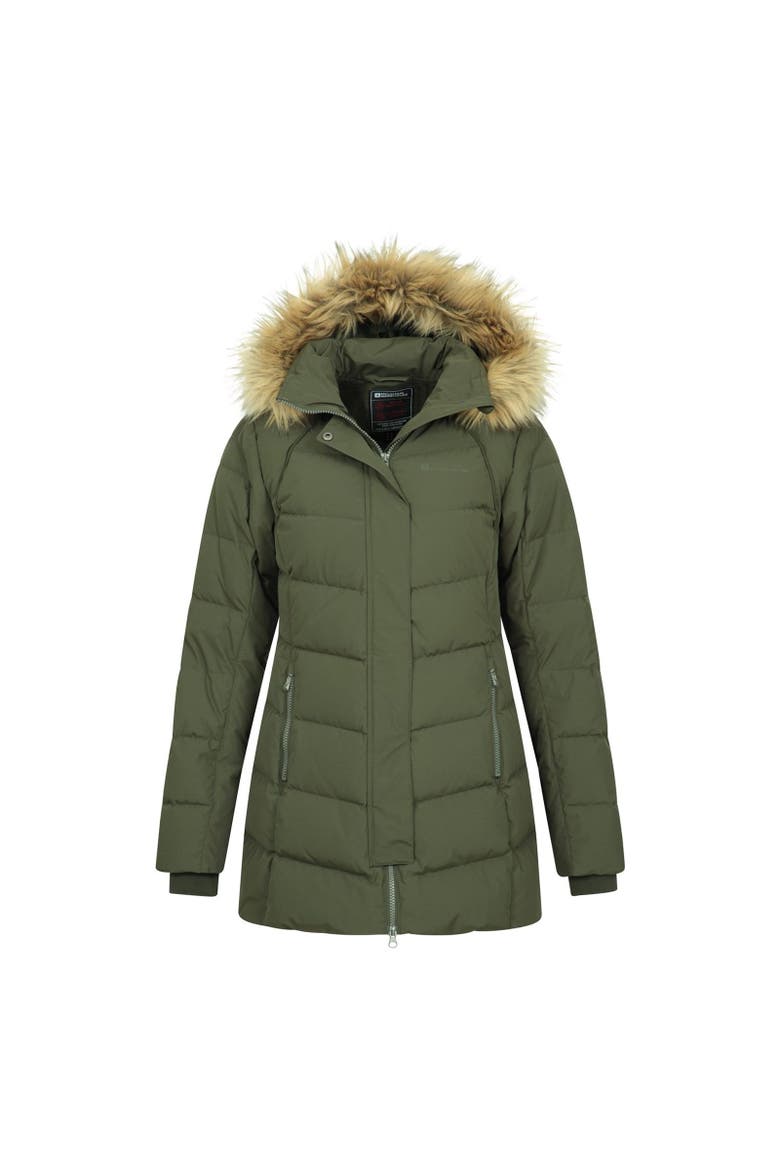 Isla II Long Down Jacket, Alternate, color, Dark Khaki