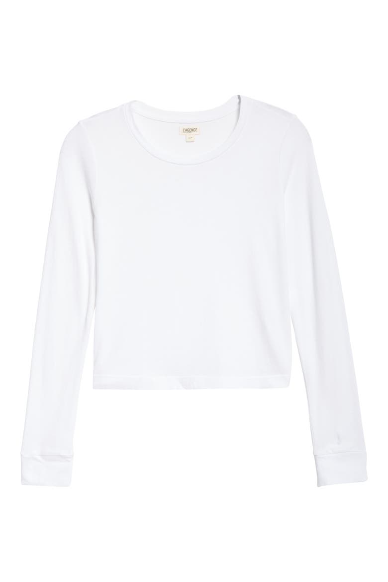 Benny Crewneck Crop T-Shirt, Alternate, color, WHITE