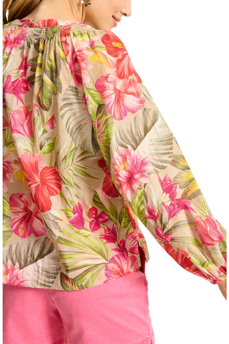 La Botanica Floral Cotton Peasant Top, Alternate, color, GOLDEN HONEY