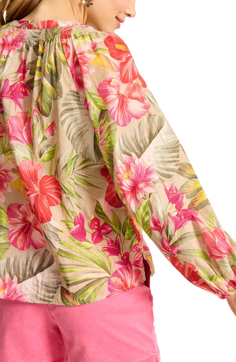 Tommy Bahama La Botanica Floral Cotton Peasant Top, Alternate, color,