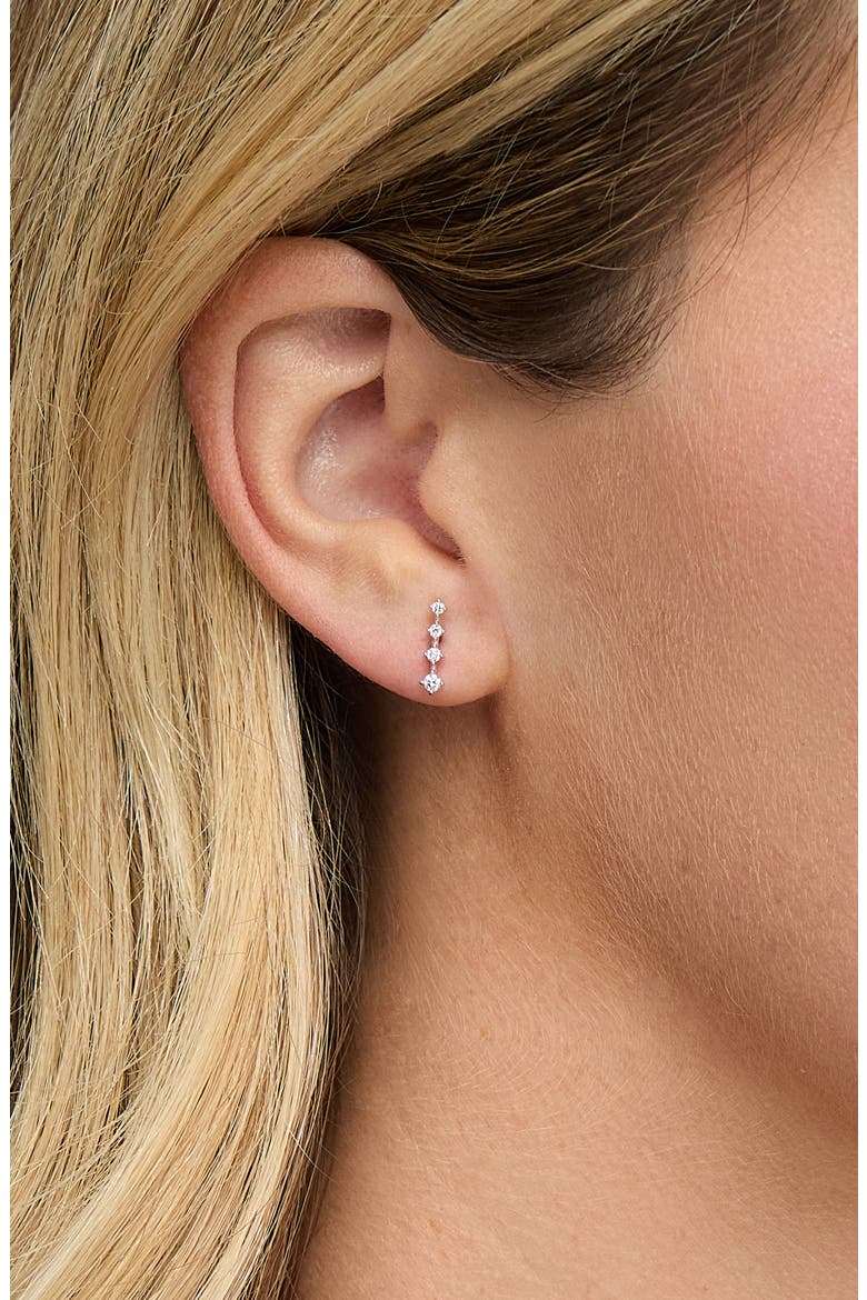 Audrey 18K White Gold Diamond Bar Stud Earrings, Alternate, color, 18K WHITE GOLD