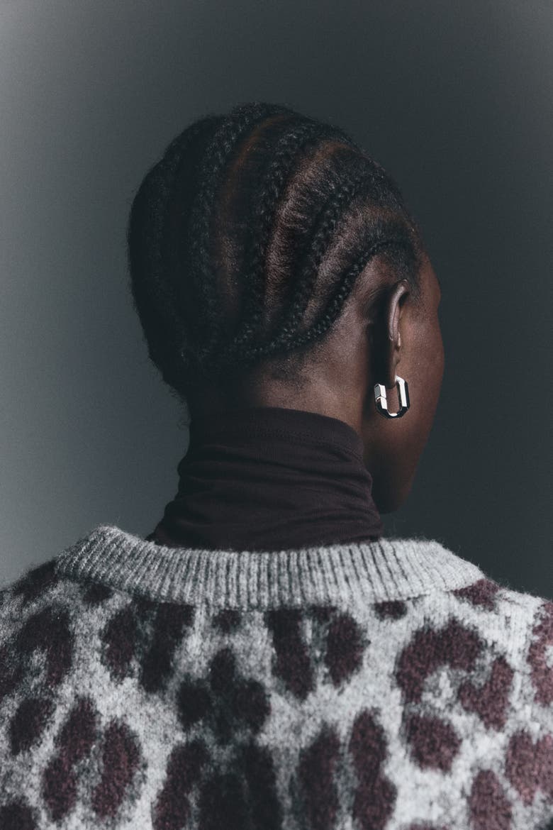 Jacquard-knit Jumper, Alternate, color, Gray/leopard print