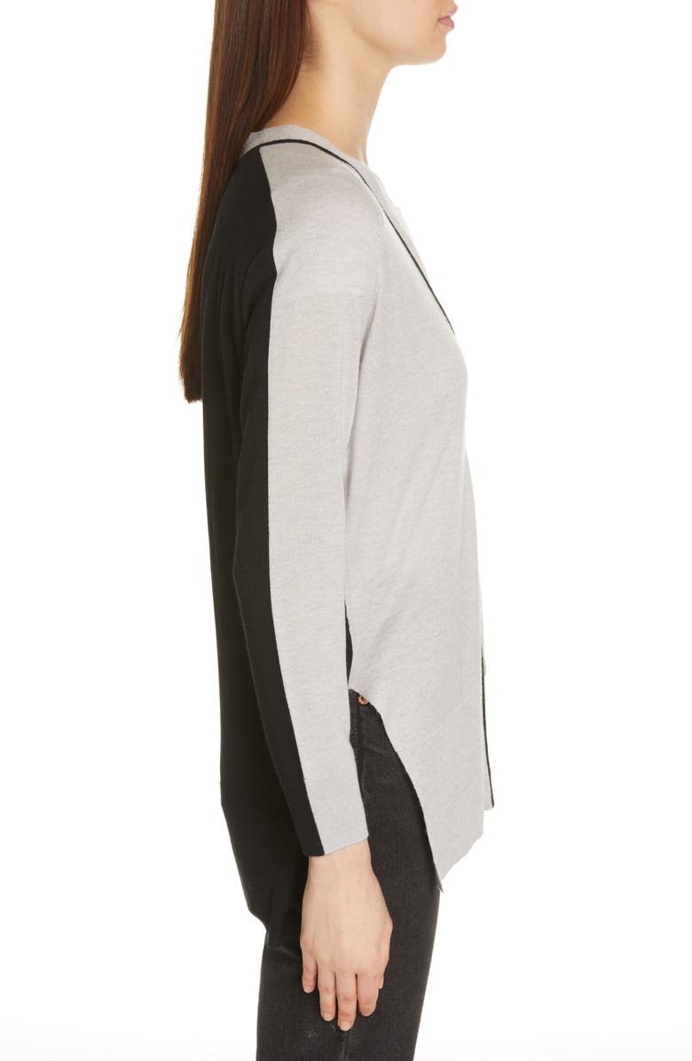 ATM Anthony Thomas Melillo Spring Colorblock Silk, Wool & Cashmere Cardigan, Alternate, color, 