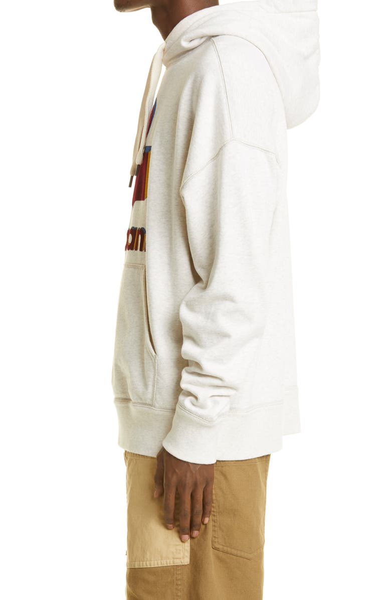 Isabel Marant Oversized Organic Cotton Blend Logo Graphic Hoodie, Alternate, color,