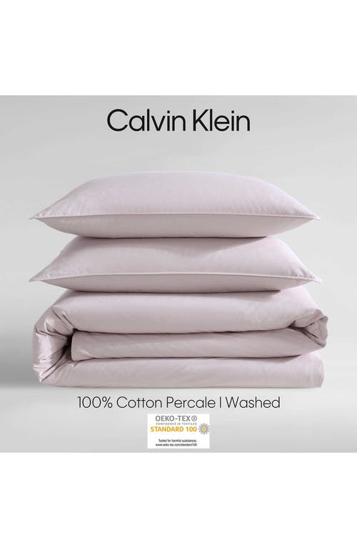 Calvin Klein Washed Percale Duvet Cover & Sham Set In Petal Pink