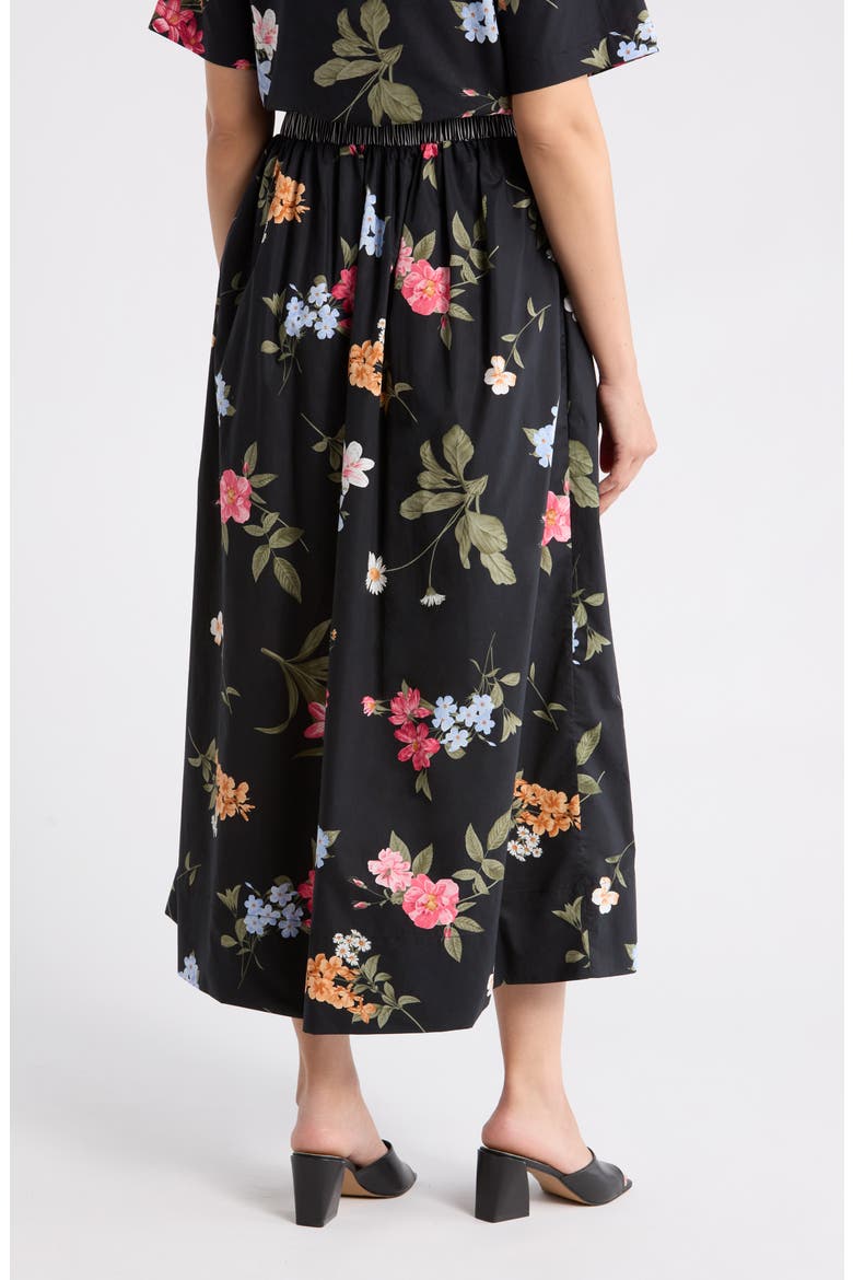 Cotton Poplin Maxi Skirt, Alternate, color, BLACK GARDEN FLORAL