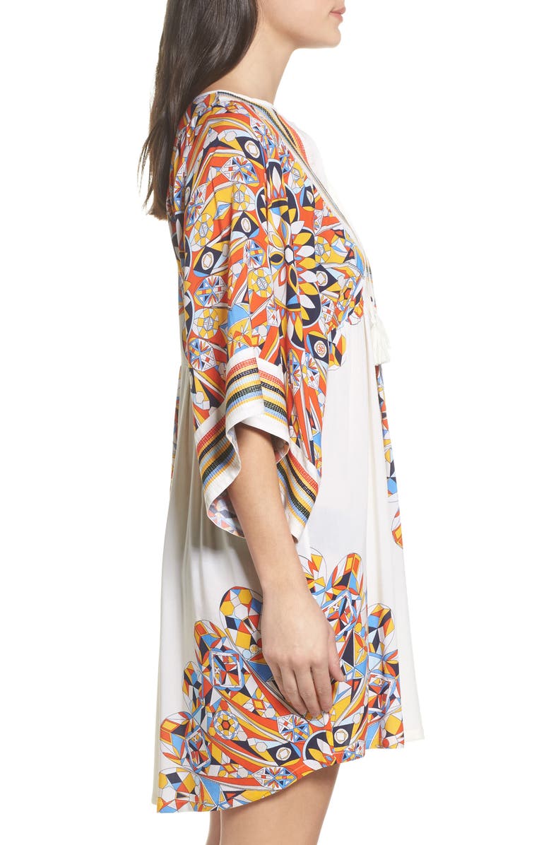 Tory Burch Geometric Tunic Cover-Up, Alternate, color, 