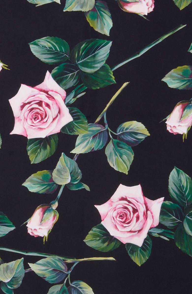 Dolce&Gabbana Rose Print Square Silk Twill Scarf, Alternate, color, 