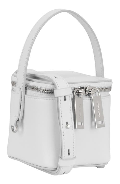 Ferragamo Cube Leather Bucket Bag In White