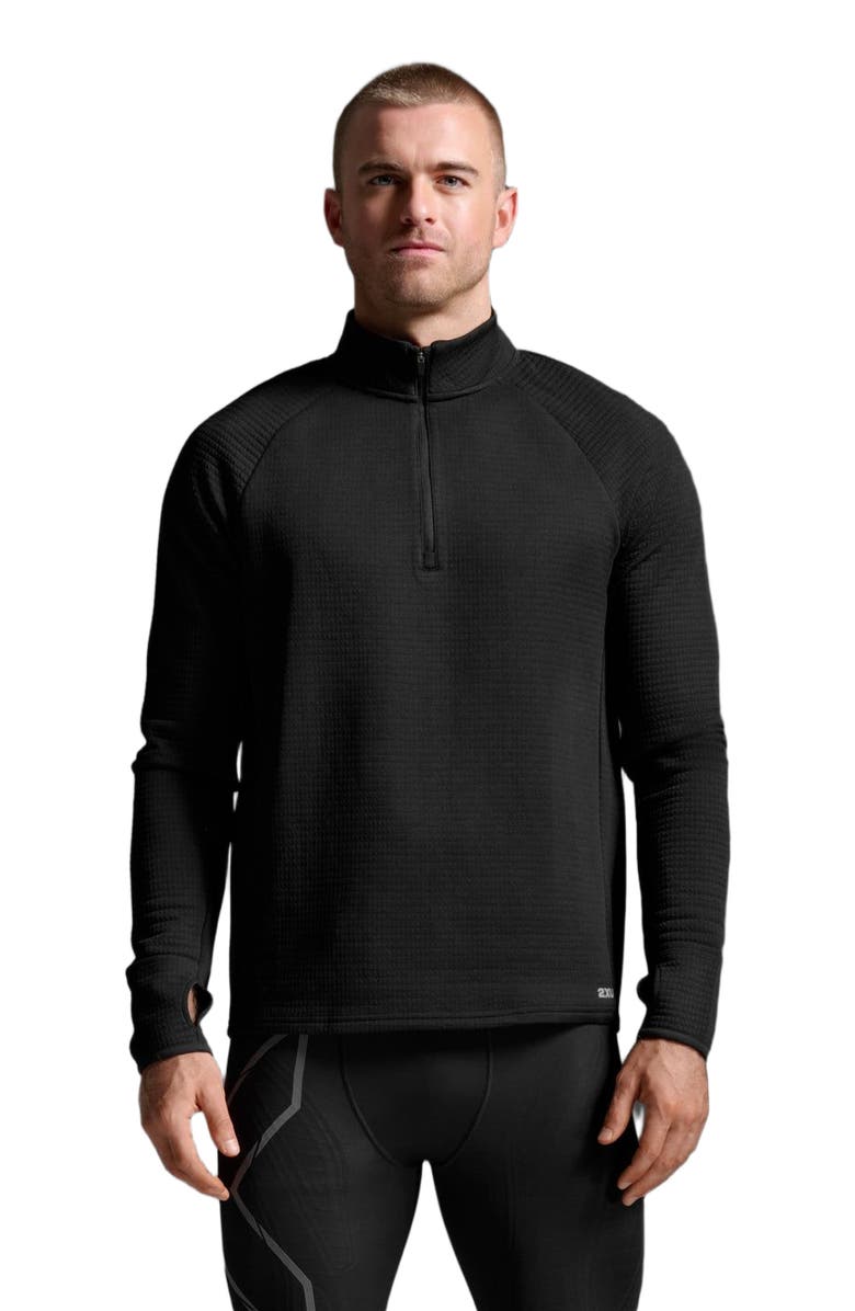 2XU Men's Ignition Haptic 1/4 Zip, Main, color, Black/Silver Reflective