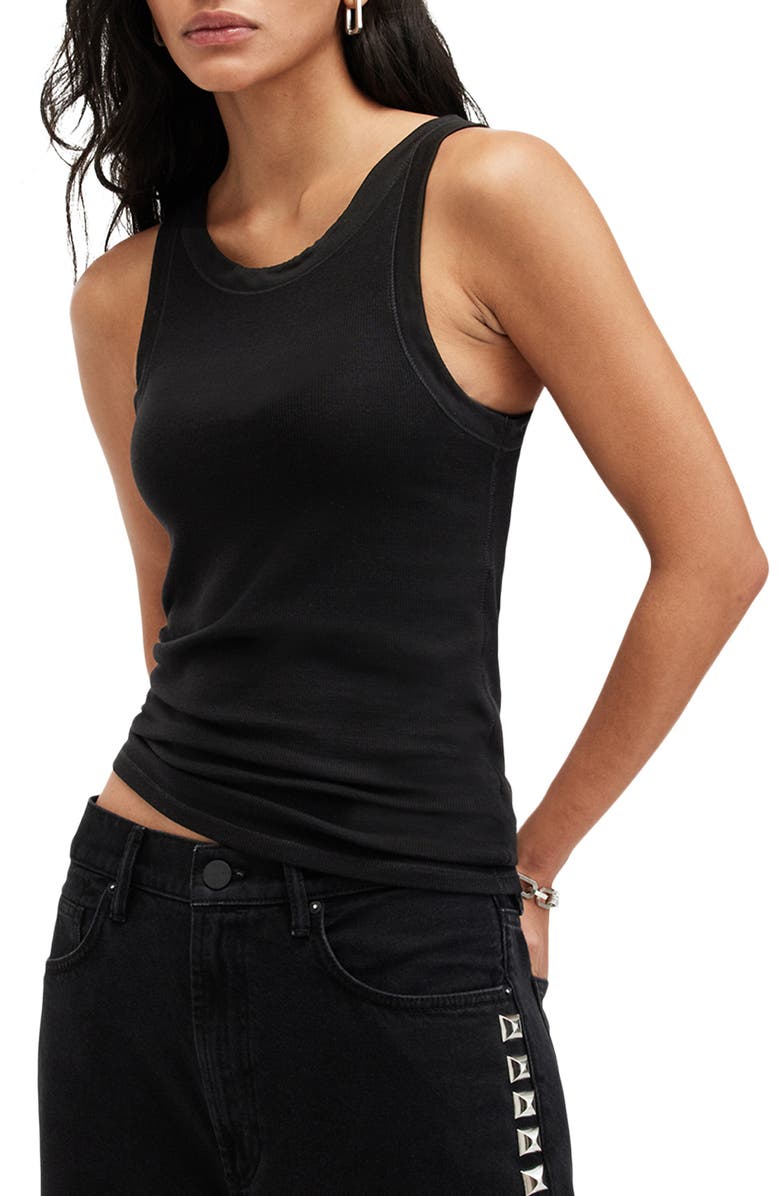 AllSaints Rina Tank Top, Alternate, color, Black