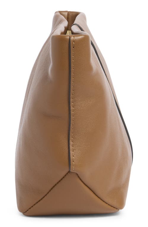 Allsaints Hex Grained Leather East/west Pouch In Brown