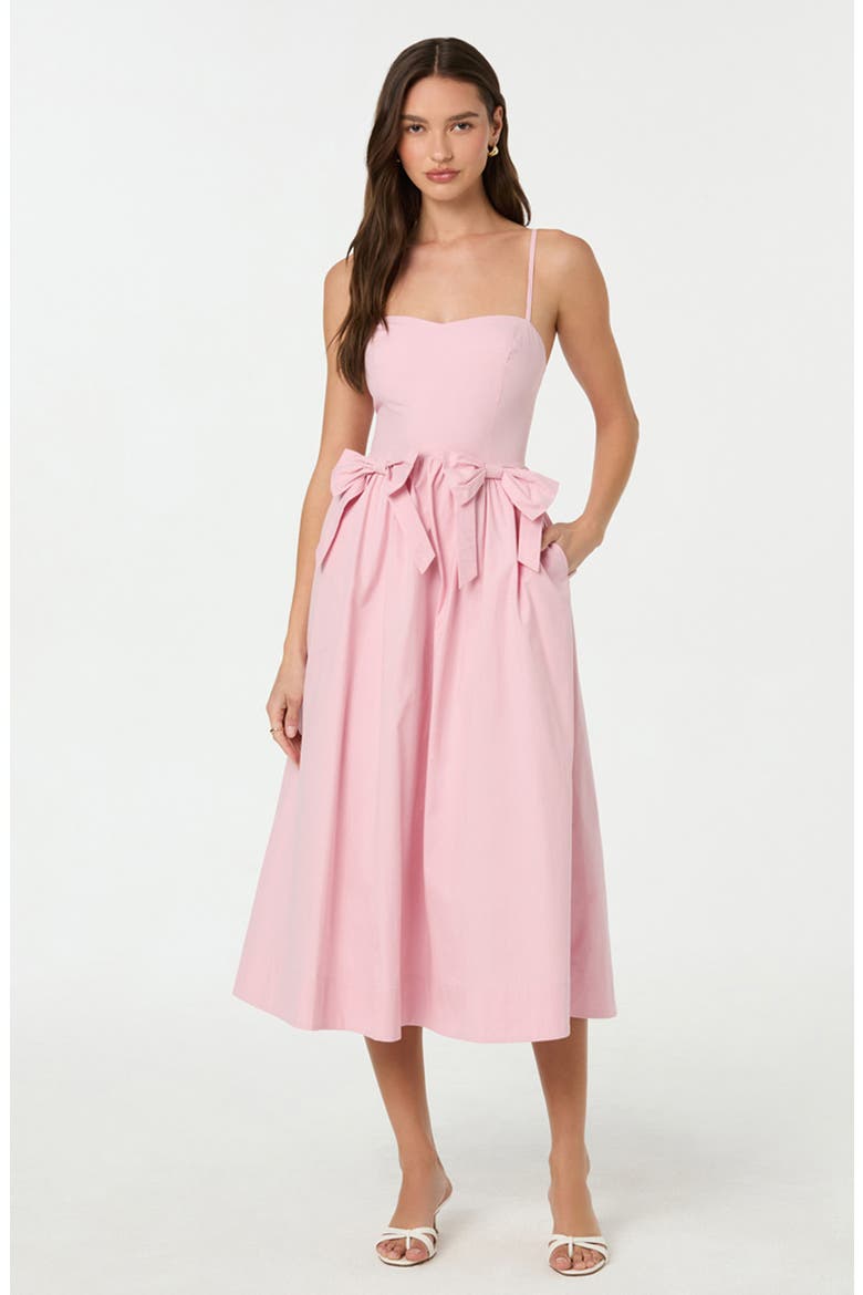 Poplin Bow Detail Midi Dress, Alternate, color, SOFT PINK