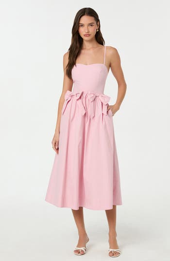 Poplin Bow Detail Midi Dress