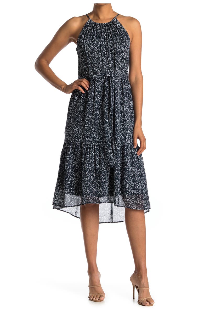 DR2 by Daniel Rainn Floral Tiered Midi Dress, Main, color, 