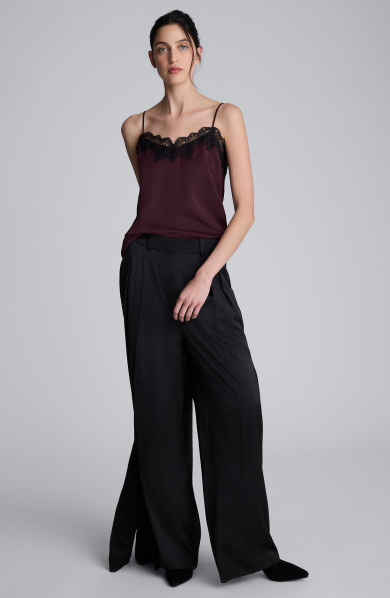 Kenneth Cole Lace Trim Matte Satin Camisole, Alternate, color,