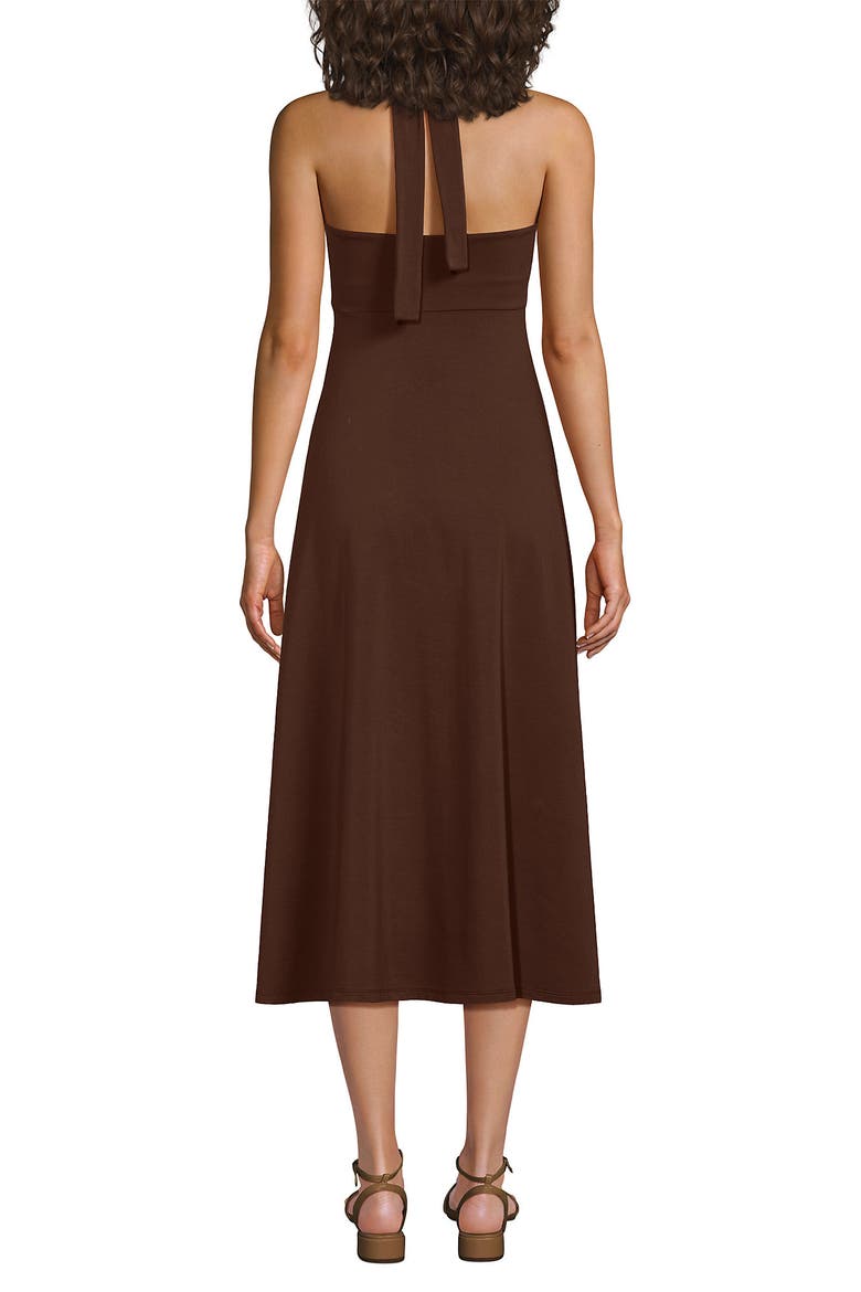 Cotton Modal Halter Midi Dress, Alternate, color, Tree Bark