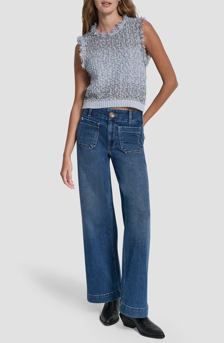 DKNY Jeans Sleeveless Knit Top, Alternate, color, Frost Blue Combo