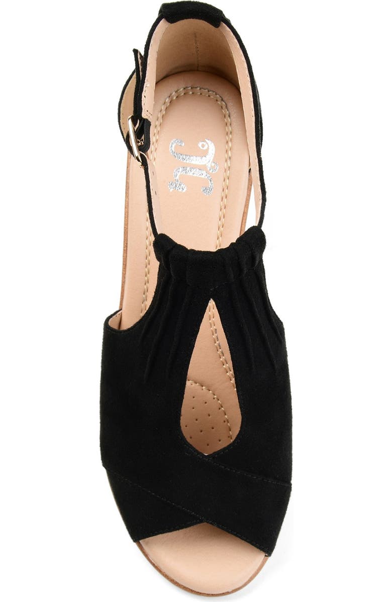 Journee Collection JOURNEE Kedzie Wedge Sandal, Alternate, color, Black