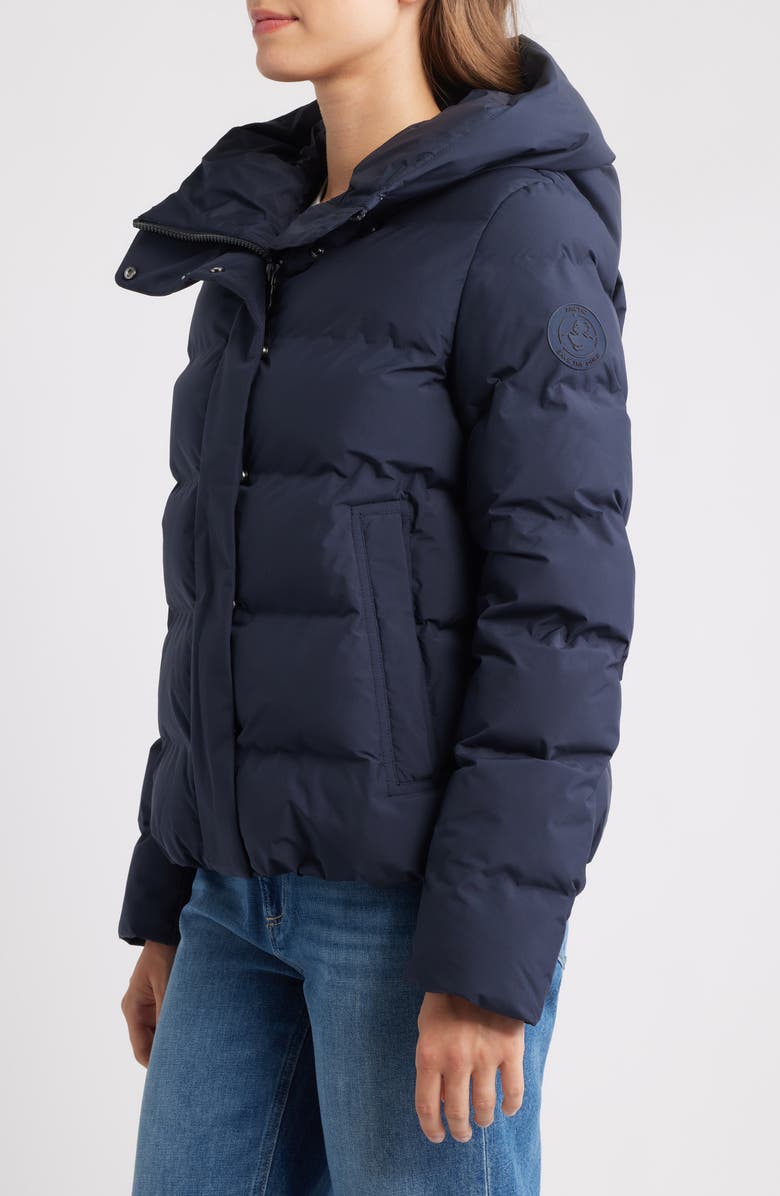 Save The Duck Arena Waterproof Hooded Puffer Jacket, Alternate, color, Blue Black