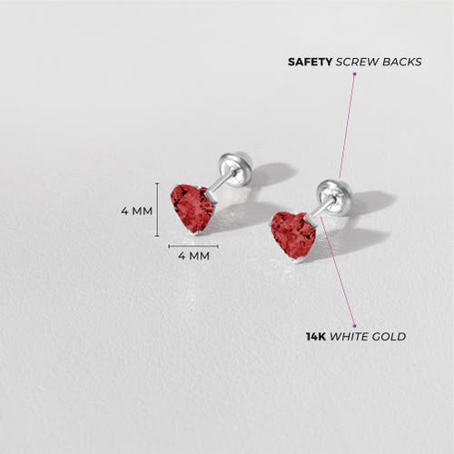 In Season Jewelry 14k Tiny Cubic Zirconia Heart Earrings In January