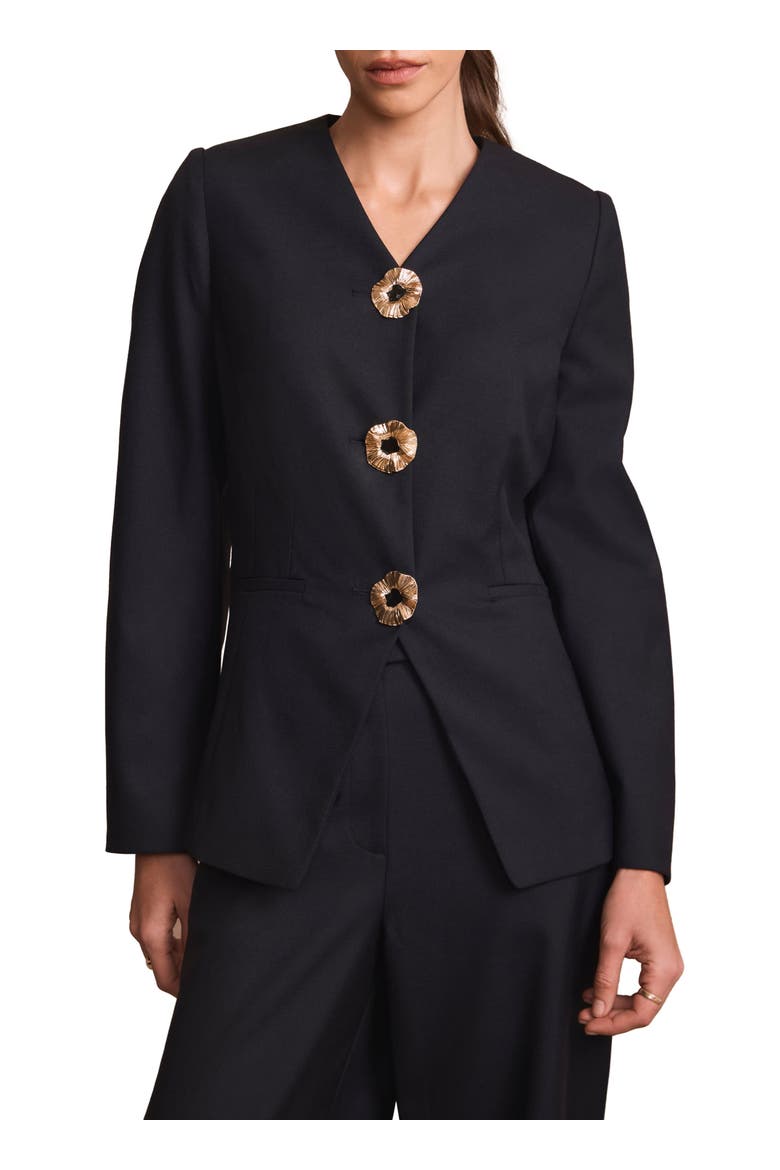 Wool Blend Sculpted Jacket, Main, color, Blue