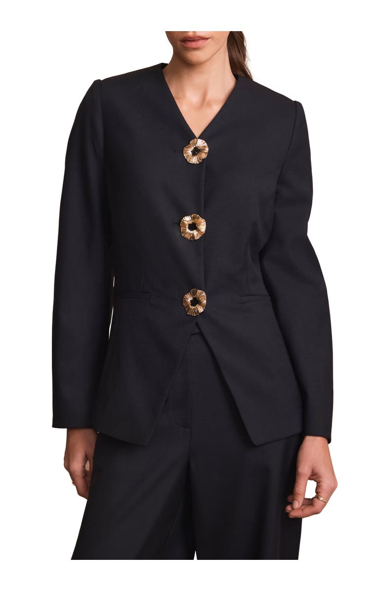 MINT VELVET Wool Blend Sculpted Jacket, Main, color, Blue