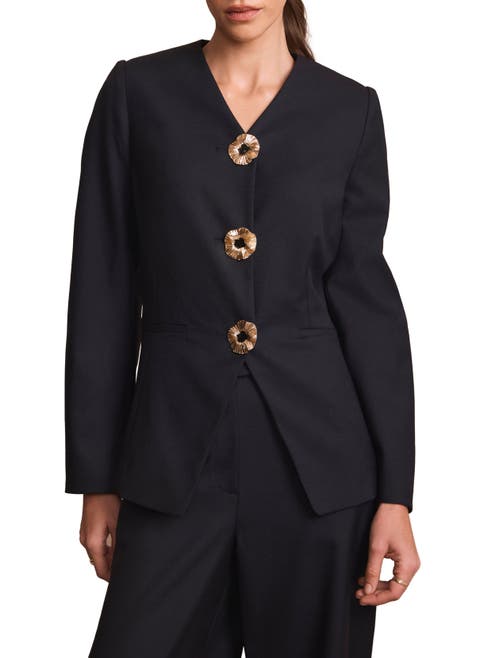 Wool Blend Sculpted Jacket