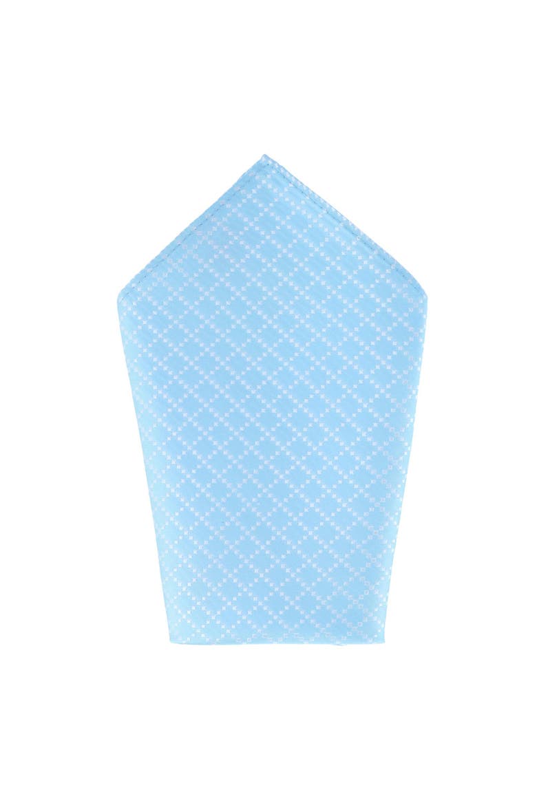 Rowan Geometric Pattern 12x12 Silk Pocket Square, Main, color, Light Blue