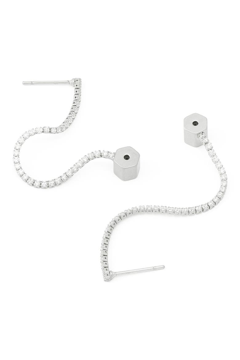 Crystal Front to Back Earrings, Alternate, color, CRYSTAL/ WARM SILVER