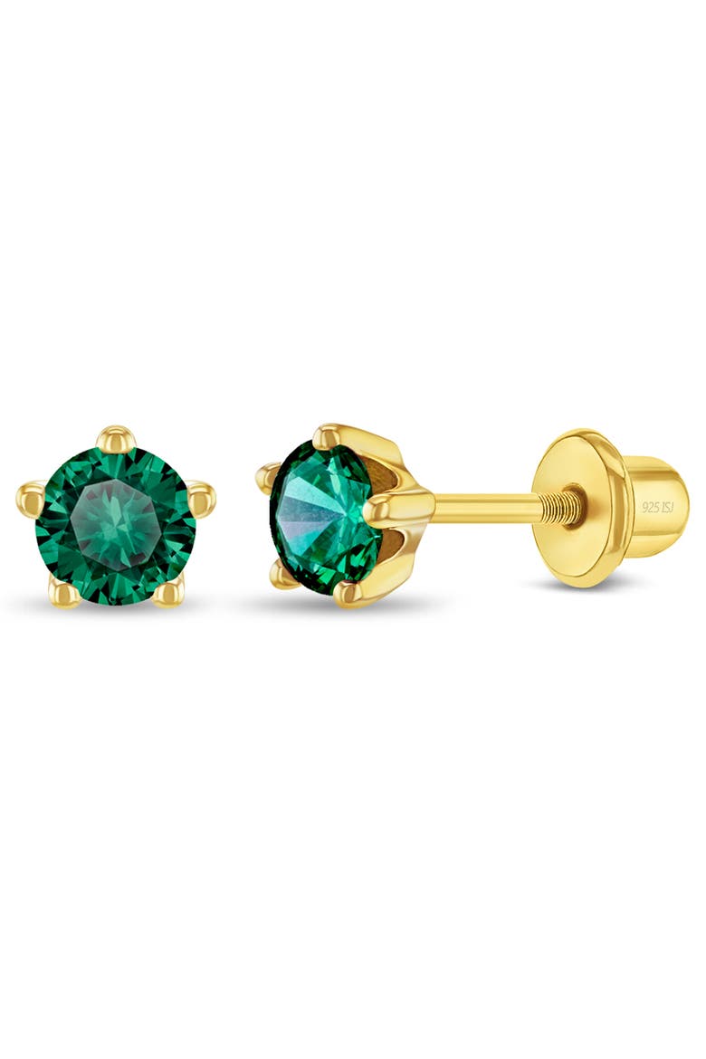 Prong CZ Solitaire Earrings, Main, color, May