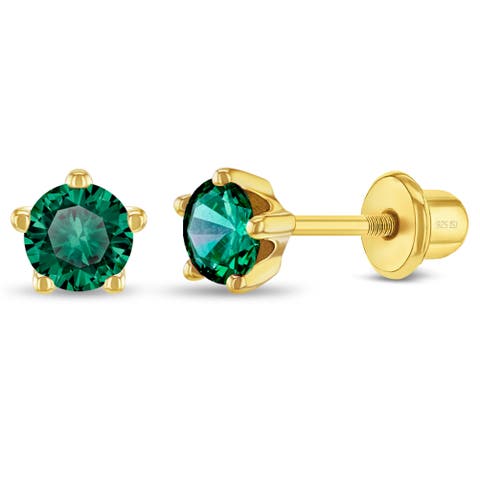 Prong CZ Solitaire Earrings