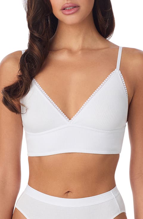 Cabana Cotton Blend Rib Longline Triangle Bralette