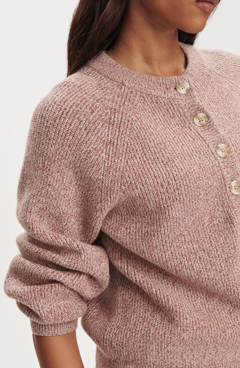 Varley Kennings Half Button Sweater, Alternate, color, Ginger Rose Fleck