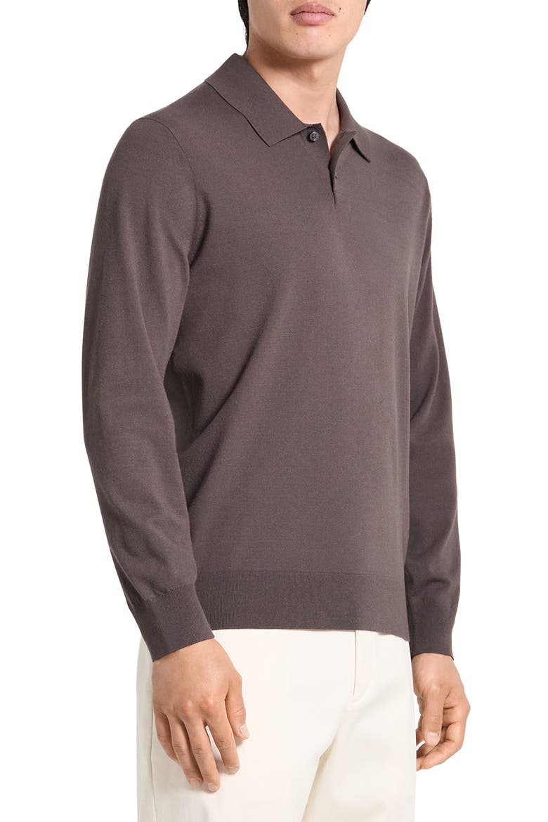 Goris Long Sleeve Polo, Alternate, color, CLASSIC BROWN - TXO