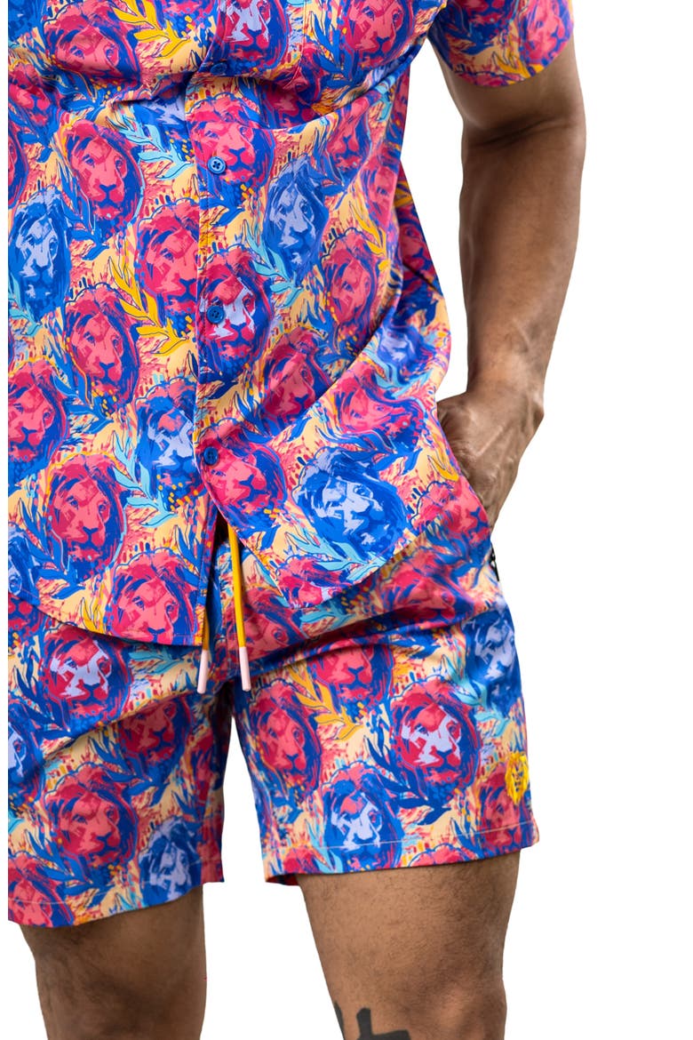 Swim Marthyr Print Swim Trunks, Alternate, color, RED