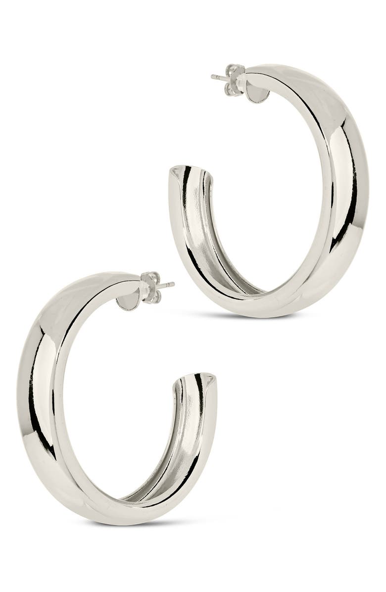 Sterling Forever Liviana Hoop Earrings, Alternate, color,