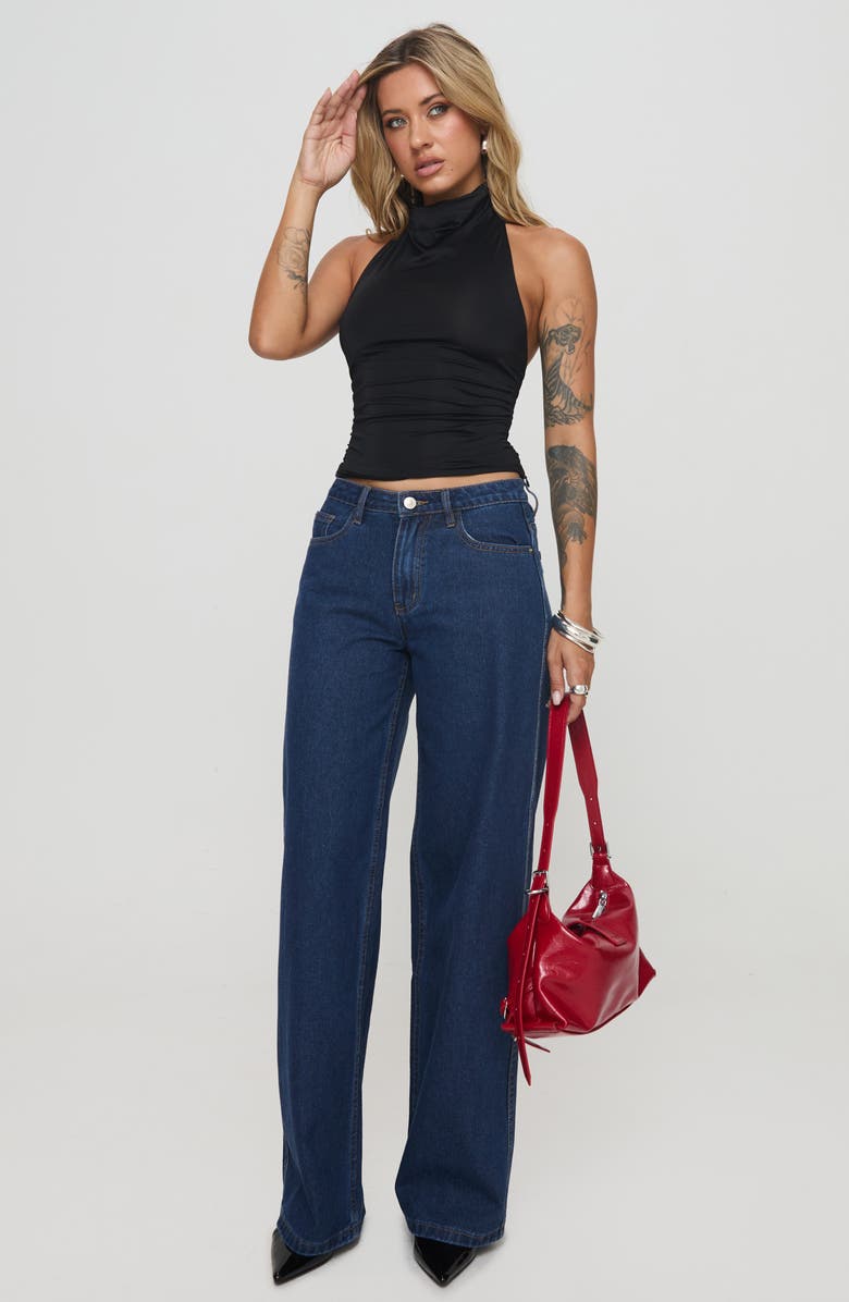 Princess Polly Giggle Sleeveless Cowl Neck Top, Alternate, color, Black