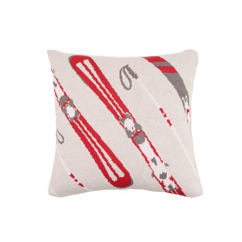 Ski Pattern Indoor/Outdoor Knit Accent Throw Pillow  20" x 20"