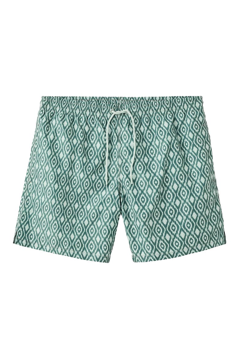Print Swim Trunks, Alternate, color, GREEN