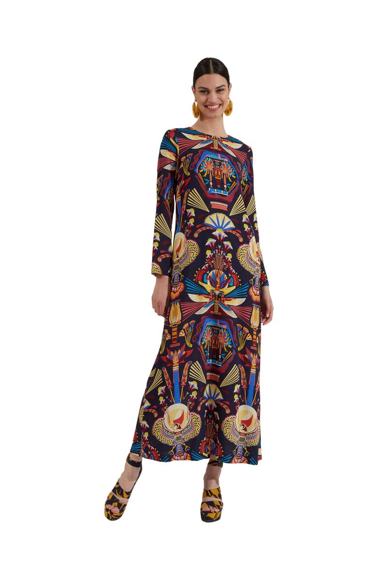 La DoubleJ Long Sleeve Swing Dress Nephthys Navy, Main, color, Nephthys Navy